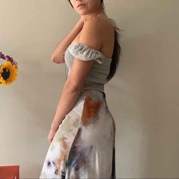 Smocked Prairie Blouse in Pearl Grey - Picture 2 of 5